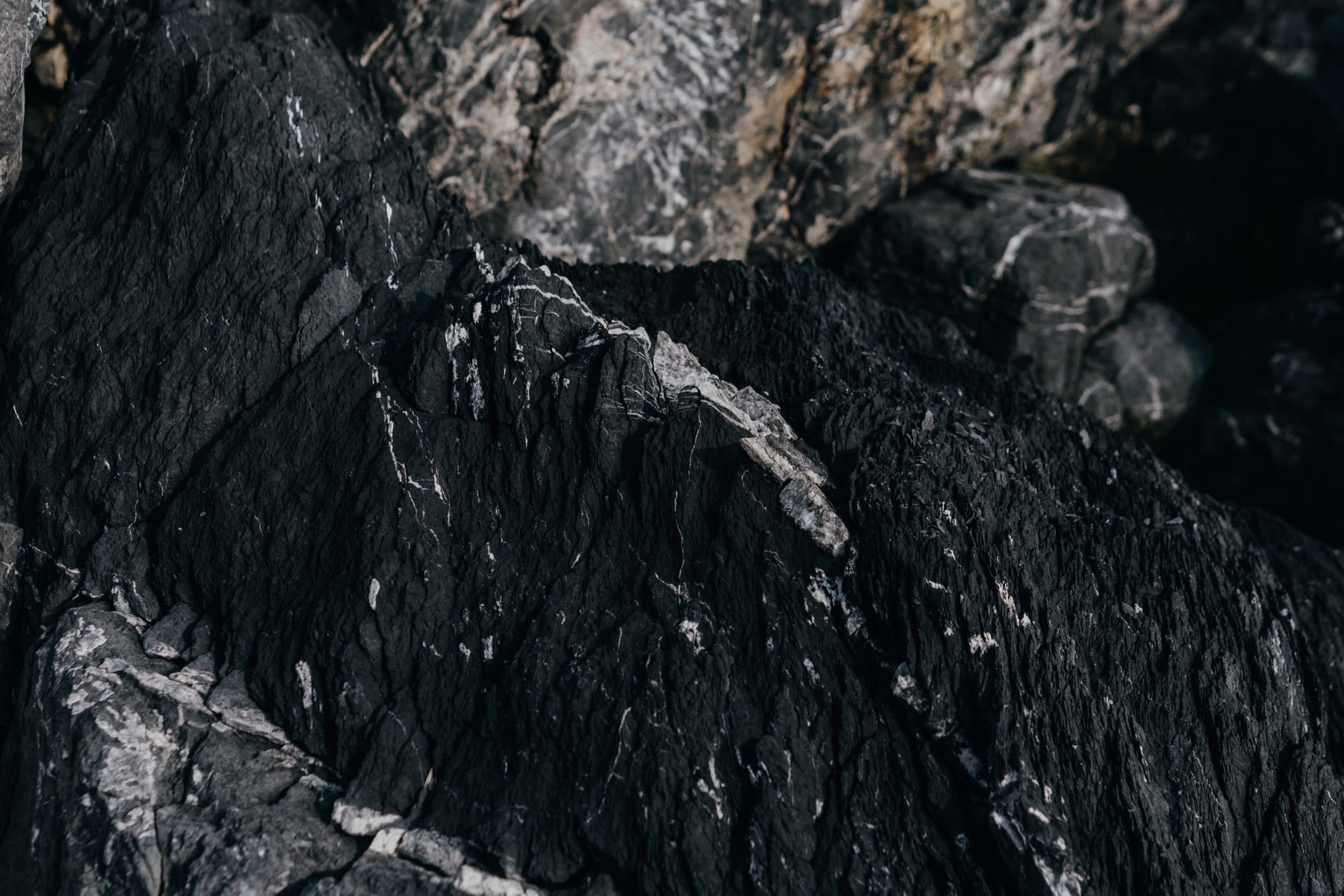Layered dark slate from the Himalayan shilajit belt