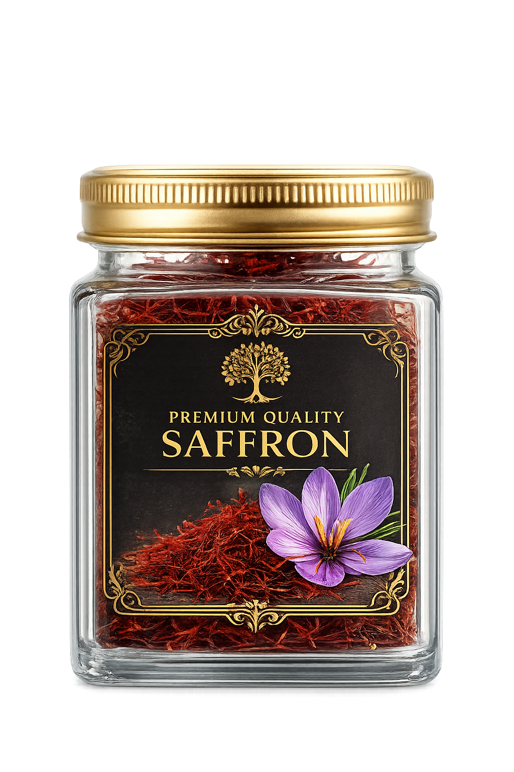 Pure Kashmiri saffron sealed in a food-grade gift tin